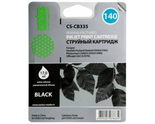 [расходные материалы] Картридж струйный Cactus CS-CB335 №140 черный для HP DJ D4263/D4363 (17мл)