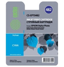 Картридж струйный Cactus CS-EPT0482 голубой для Epson Stylus Photo R200/R220/R300/R320/R340/RX500/RX