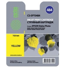Картридж струйный Cactus CS-EPT0484 желтый (14.4мл) для Epson Stylus Photo R200/R220/R300/R320/R340/RX500/RX600/RX620/RX640