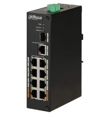 DAHUA DH-PFS3110-8ET-96 8-портовый неуправляемый коммутатор с PoE, уличное исполнение, 8xRJ45 100Mb PoE, 1xRJ45 1Gb + 1xSFP 1Gb uplink, суммарно 96Вт, коммутация 7.6 Гбит/с, MAC-таблица 8К