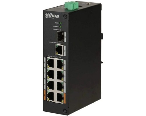 [Коммутаторы] DAHUA DH-PFS3110-8ET-96 8-портовый неуправляемый коммутатор с PoE, уличное исполнение, 8xRJ45 100Mb PoE, 1xRJ45 1Gb + 1xSFP 1Gb uplink, суммарно 96Вт, коммутация 7.6 Гбит/с, MAC-таблица 8К