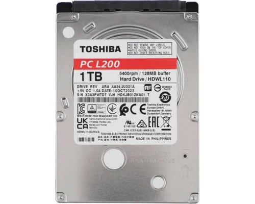 [Жесткий диск] 1TB Toshiba L200 Slim (HDWL110UZSVA/HDKCB88ZKA01T) {SATA-III, 5400RPM, 128MB, 2.5