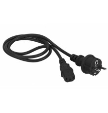 Шнур питания C13-Schuko прямая, 3х0.75, 220В, 10А, черный, 1.8 метра