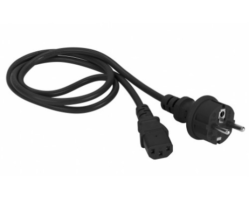 [Аксессуар] Шнур питания C13-Schuko прямая, 3х0.75, 220В, 10А, черный, 1.8 метра