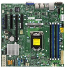 Supermicro MBD-X11SSM-F-B Серверная материнская плата, Single SKT, Intel C236 PCH chipset, 8 x SATA3, 2 x SATA DOM, 2 x GbE LAN, IPMI LAN,mATX Retail.