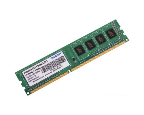 [Модуль памяти] Patriot DDR3 DIMM 4GB (PC3-12800) 1600MHz PSD34G1600L81 1.35V