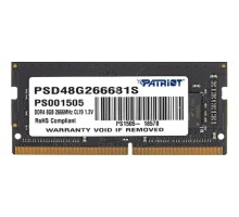Patriot DDR4 8Gb 2666MHz PSD48G266681S RTL PC3-21300 CL19 SO-DIMM 260-pin 1.2В single rank