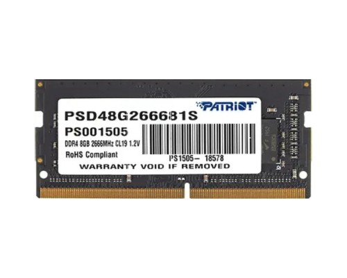 [Модуль памяти] Patriot DDR4 8Gb 2666MHz PSD48G266681S RTL PC3-21300 CL19 SO-DIMM 260-pin 1.2В single rank