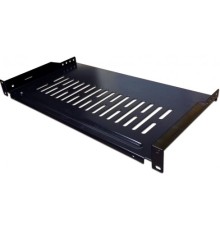 Полка фронтальная, с возможностью установки заднего фиксатора, глубина 250 мм, 1U, нагрузка - 18 кг