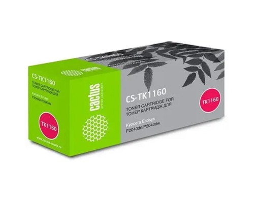 [расходные материалы] Картридж Cactus CS-TK1160 черный (7200стр.) для Kyocera Ecosys P2040dn/P2040dw