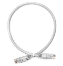 Патч-корд TWT UTP кат.6, с заливными колпачками, 0.5 м, серый