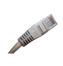 Патч-корд TWT UTP кат.5e, с заливными колпачками, 1.0 м, серый