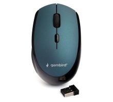 Gembird MUSW-354-B {Мышь беспроводная, синий, бесш.клик, soft touch, 3кн.+колесо-кнопка, 2400DPI, 2,4ГГц}