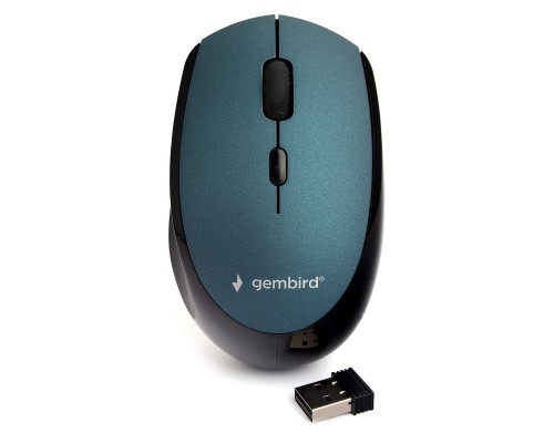 [Мышь] Gembird MUSW-354-B {Мышь беспроводная, синий, бесш.клик, soft touch, 3кн.+колесо-кнопка, 2400DPI, 2,4ГГц}