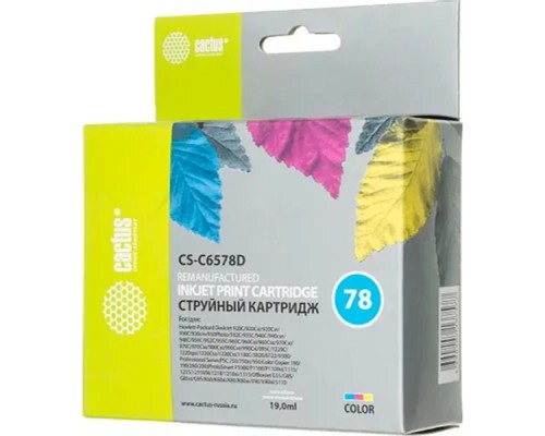 [расходные материалы] Картридж струйный Cactus CS-C6578D №78 голубой/пурпурный/желтый (19мл) для HP DJ 900/1220C/PS P000/P1100