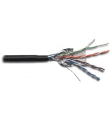 Кабель информационный Lanmaster LAN-5EFTP-OUT кат.5е F/UTP общий экран 4X2X24AWG PE внешний 305м черный