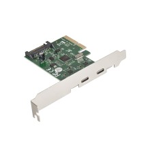 Exegate EX283715RUS Контроллер EXE-313 PCI-Ex4, 2*USB3.1 Type-C ext, разъем доп.питания (OEM)