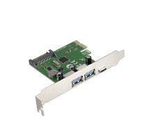 Exegate EX283719RUS Контроллер EXE-323 PCI-E 2.0, 2*USB3.0 ext + 1*Type-C, разъем доп.питания (OEM)