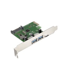 Exegate EX283719RUS Контроллер EXE-323 PCI-E 2.0, 2*USB3.0 ext + 1*Type-C, разъем доп.питания (OEM)