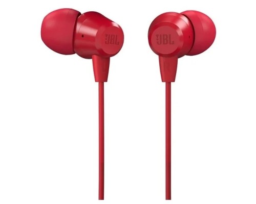 [Наушники] Гарнитура вкладыши JBL C50HI 1.2м красный проводные (в ушной раковине)
