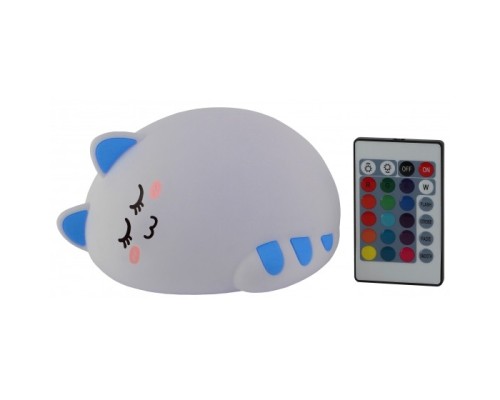 [светильники] ЭРА Б0041095 Ночник - светильник светодиодный NLED-415-2W-BU аккумуляторный мягкий силиконовый белый с синим