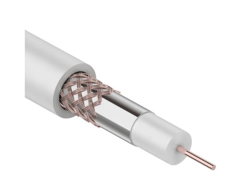 [Кабель] Rexant [01-2641] Кабель коаксиальный RG-59U+Cu (75 Ом), Cu/Al/Cu, 64%, бухта 100 м, белый