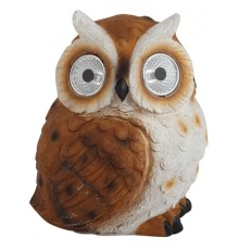 ЭРА Б0044843 ERAFYS01-11 Садовый светильник Филин рыжий на солнечной батарее, полистоун, 13 см