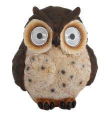 ЭРА Б0044844 ERAFYS01-12 Садовый светильник Сова коричневая на солнечной батарее, полистоун, 13 см