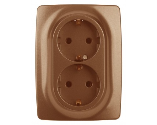 [ЭРА Розетки, выключатели] Эра Б0031236 12-2106-14 Розетка 2X2P+E Schuko, 16A-250В, IP20, Эра12, медь