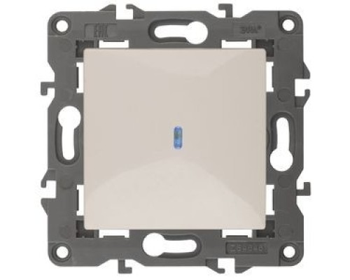 [ЭРА Розетки, выключатели] Эра Б0034216 14-1102-02 Выключатель с подсветкой, 10АХ-250В, IP20, Эра Elegance, сл.кость