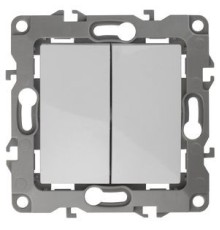 Эра Б0034229 14-1104-01 Выключатель двойной, 10АХ-250В, IP20, Эра Elegance, белый