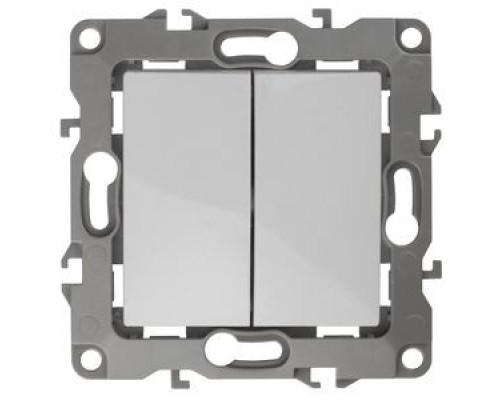 [ЭРА Розетки, выключатели] Эра Б0034229 14-1104-01 Выключатель двойной, 10АХ-250В, IP20, Эра Elegance, белый