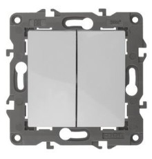 Эра Б0034243 14-1106-01 Переключатель двойной, 10АХ-250В, IP20, Эра Elegance, белый