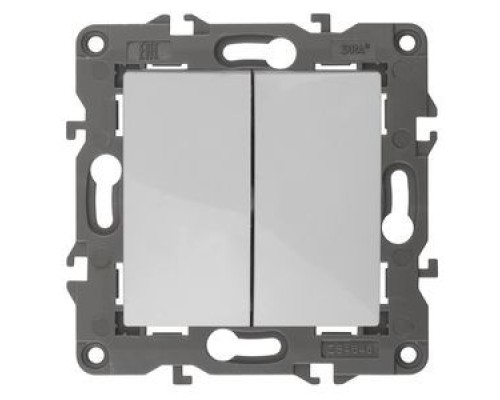 [ЭРА Розетки, выключатели] Эра Б0034243 14-1106-01 Переключатель двойной, 10АХ-250В, IP20, Эра Elegance, белый