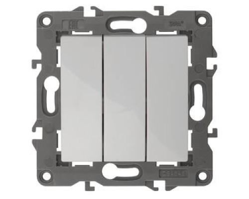 [ЭРА Розетки, выключатели] Эра Б0034249 14-1107-01Выключатель тройной, 10АХ-250В, IP20, Эра Elegance, белый