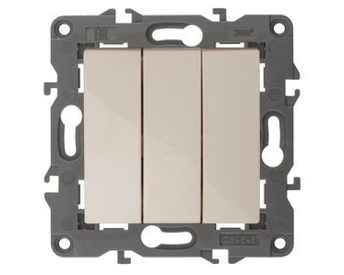[ЭРА Розетки, выключатели] Эра Б0034250 14-1107-02 Выключатель тройной, 10АХ-250В, IP20, Эра Elegance, сл.кость