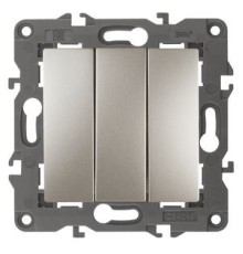 Эра Б0034253 14-1107-04 Выключатель тройной, 10АХ-250В, IP20, Эра Elegance, шампань