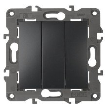 Эра Б0034254 14-1107-05 Выключатель тройной, 10АХ-250В, IP20, Эра Elegance, антрацит