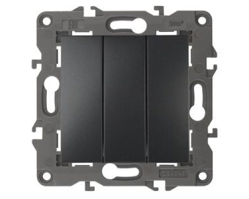[ЭРА Розетки, выключатели] Эра Б0034254 14-1107-05 Выключатель тройной, 10АХ-250В, IP20, Эра Elegance, антрацит