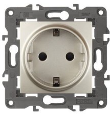Эра Б0034268 14-2101-04 Розетка 2P+E Schuko, 16A-250В, IP20, Эра Elegance, шампань