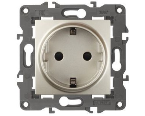 [ЭРА Розетки, выключатели] Эра Б0034268 14-2101-04 Розетка 2P+E Schuko, 16A-250В, IP20, Эра Elegance, шампань