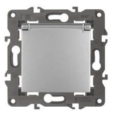 Эра Б0034280 114-2103-03 Розетка 2P+E Schuko со шторками с крышкой, 16A-250В, IP20, Эра Elegance, алюминий