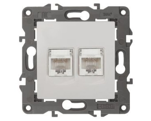[ЭРА Розетки, выключатели] Эра Б0034308 14-3108-0 Розетка 2 х RJ45, IP20, белый