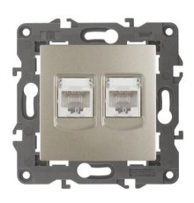 Эра Б0034311 14-3108-04 Розетка 2 х RJ45, IP20, шампань