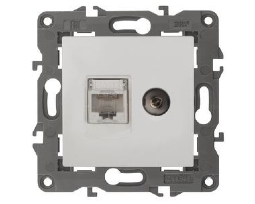[ЭРА Розетки, выключатели] Эра Б0034314 14-3110-01 Розетка RJ45+TV, IP20, белый