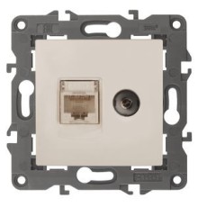 ЭраБ0034315 14-3110-02 Розетка RJ45+TV, IP20, сл.кость