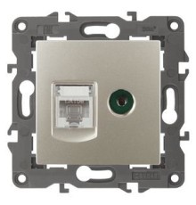 Эра Б0034317 14-3110-04 Розетка RJ45+TV, IP20, шампань