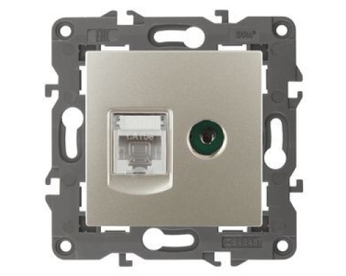 [ЭРА Розетки, выключатели] Эра Б0034317 14-3110-04 Розетка RJ45+TV, IP20, шампань