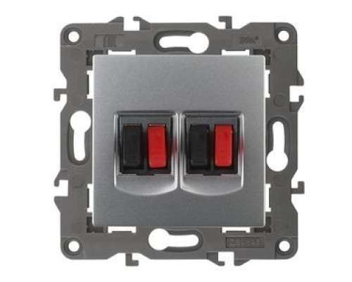 [ЭРА Розетки, выключатели] Эра Б0034328 14-3112-03 Розетка аудио двойная, IP20, Эра Elegance, алюминий