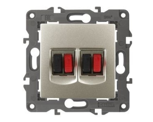 [ЭРА Розетки, выключатели] Эра Б0034329 14-3112-04 Розетка аудио двойная, IP20, Эра Elegance, шампань